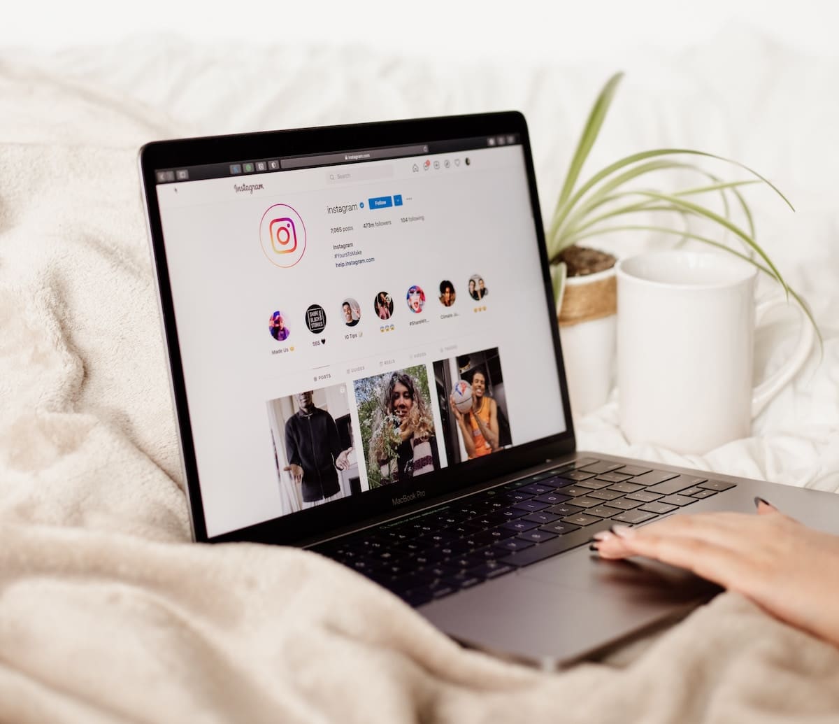 Image of person researching how to make money as a content creator on Instagram